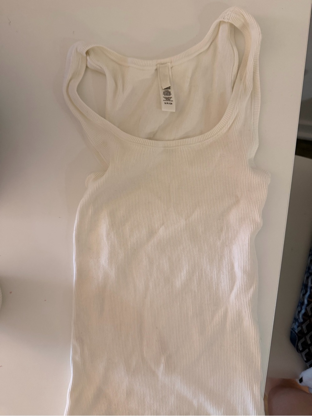 Skims Classic Ribbed Tank Top - White